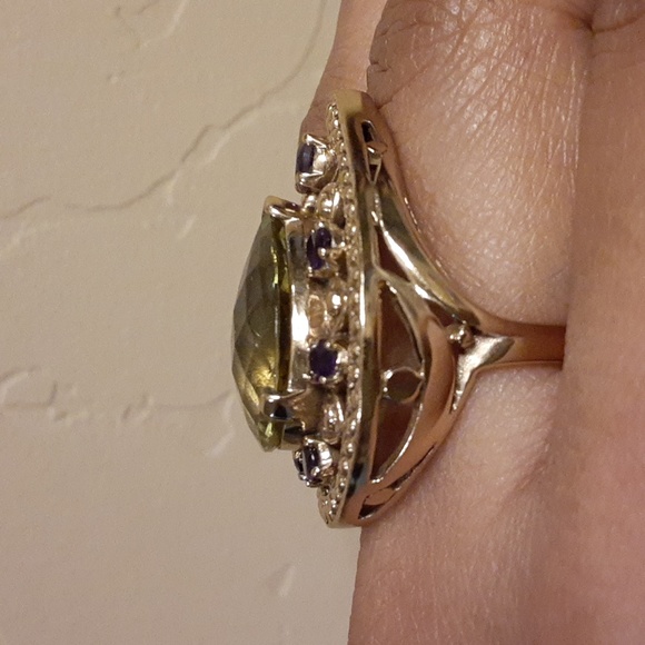 ❤Bronze, Yellow Gold Colour, Genuine Amethyst and Lemon Quartz. FIRM. - Picture 3 of 17